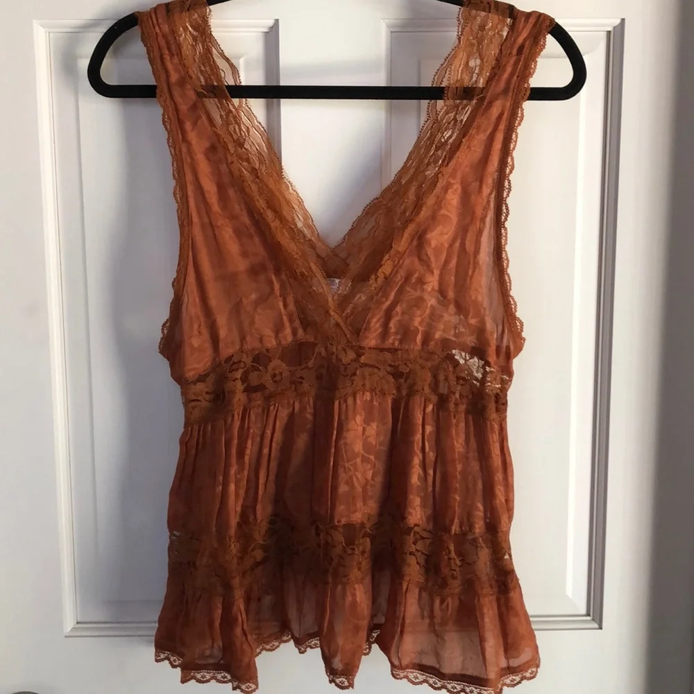Free People • Intimately Deep V Lace Trapeze Cami - Picture 2 of 8